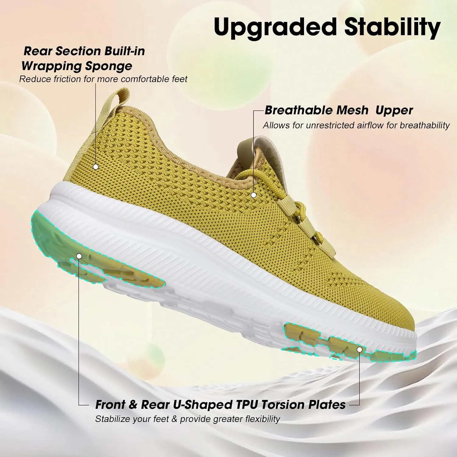 ZOVE Wide Toe Box Shoes Women Extra Wide Width Sneakers Ultra Light Road Running Shoes Non-Slip Tennis Sneakers Breathable Walking Athletic