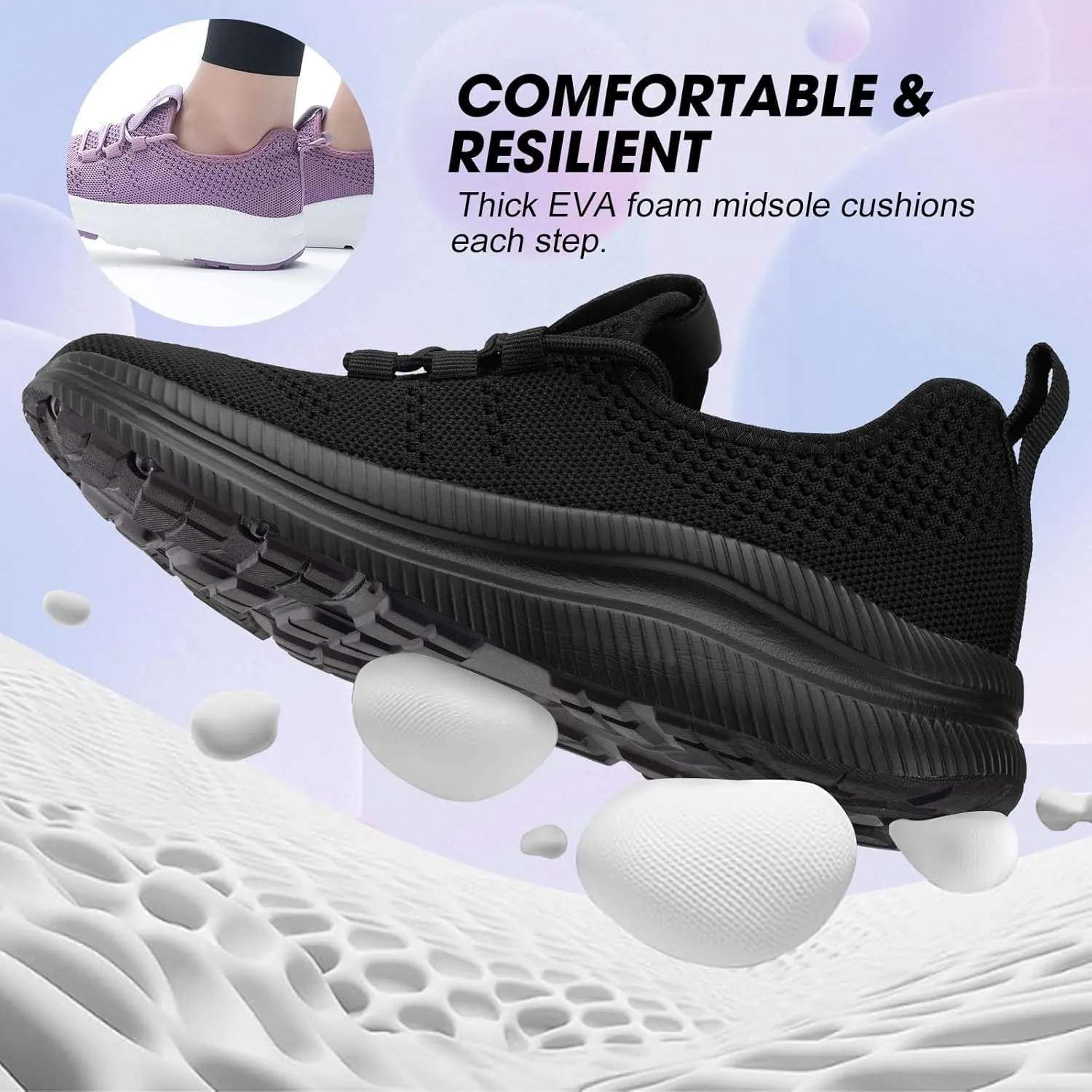 ZOVE Wide Toe Box Shoes Women Extra Wide Width Sneakers Ultra Light Road Running Shoes Non-Slip Tennis Sneakers Breathable Walking Athletic