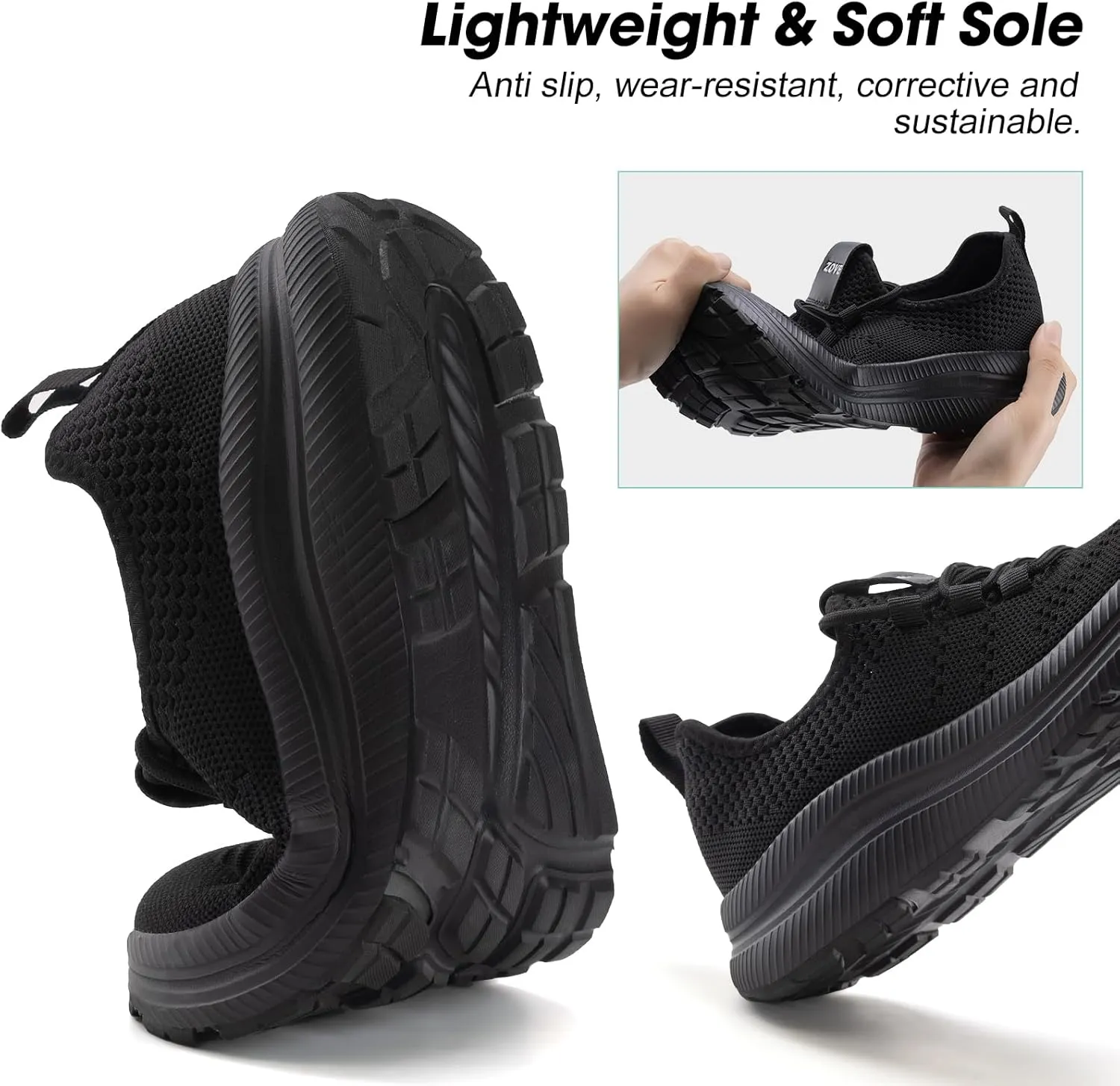 ZOVE Wide Toe Box Shoes Women Extra Wide Width Sneakers Ultra Light Road Running Shoes Non-Slip Tennis Sneakers Breathable Walking Athletic