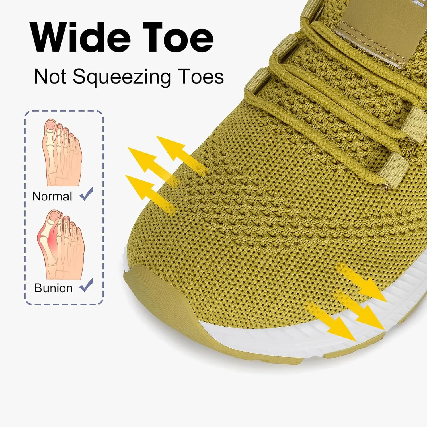 ZOVE Wide Toe Box Shoes Women Extra Wide Width Sneakers Ultra Light Road Running Shoes Non-Slip Tennis Sneakers Breathable Walking Athletic