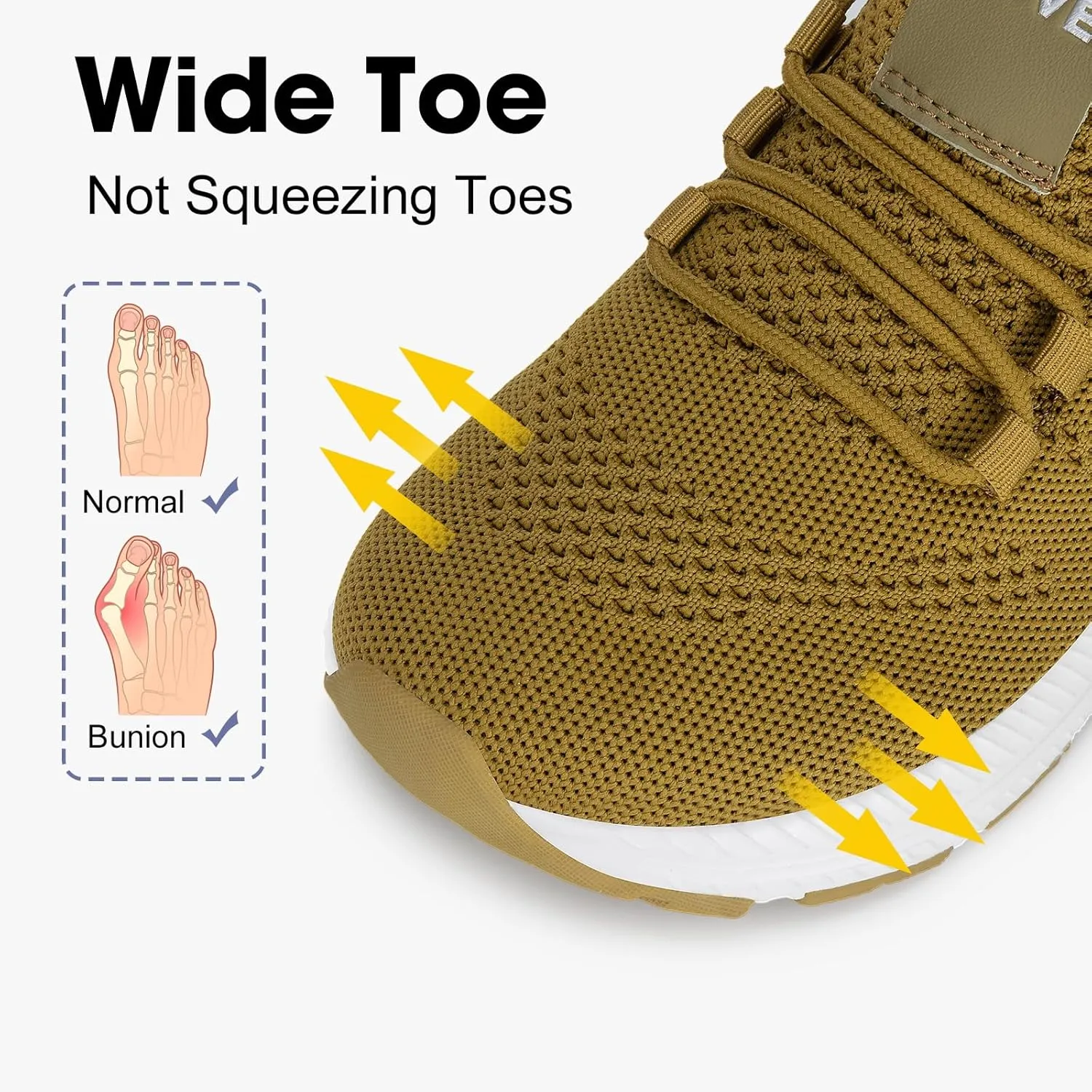 ZOVE Wide Toe Box Shoes Women Extra Wide Width Sneakers Ultra Light Road Running Shoes Non-Slip Tennis Sneakers Breathable Walking Athletic