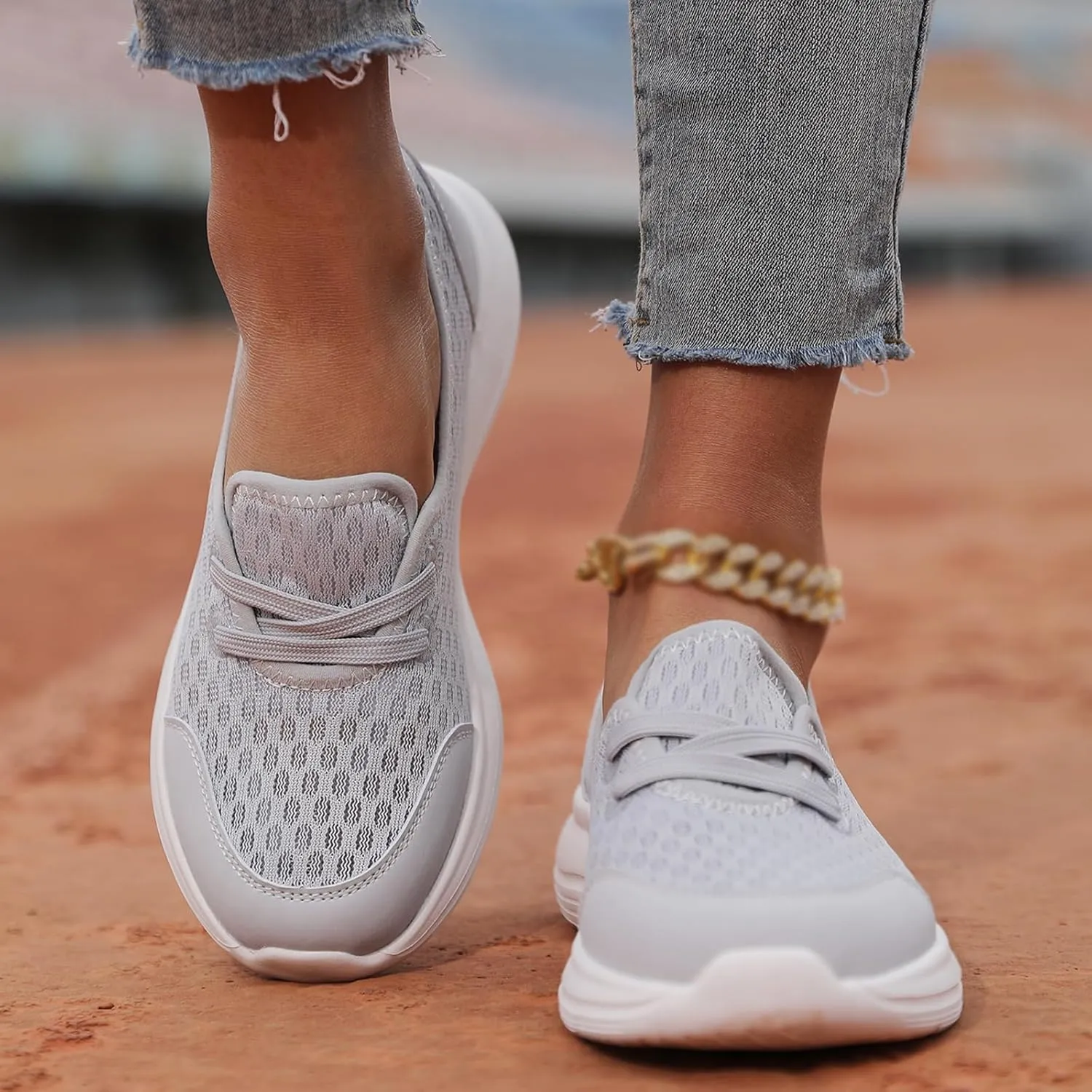ZWRXW Women's Orthopedic Loafers Slip-On Walking Shoes Arch Support & Non-Slip Breathable Shoes Low Top Fashion Sneakers Lightweight Outdoor Hiking Sneakers